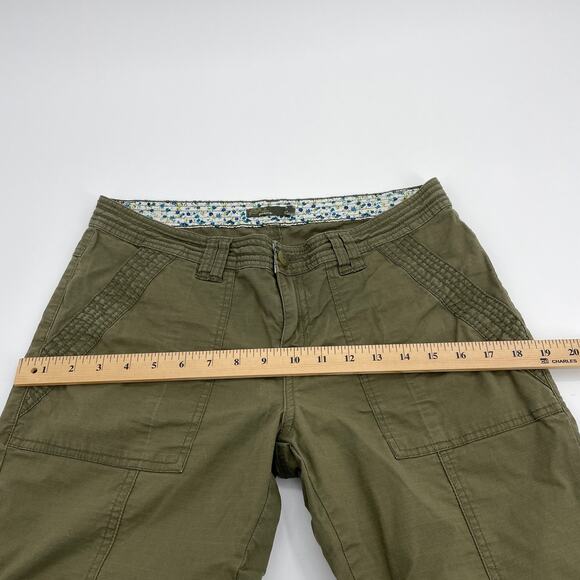 PRANA Pants Capri Length Cotton Mid Rise Outdoor Womens 6 Green Outdoor Dark - Picture 6 of 8